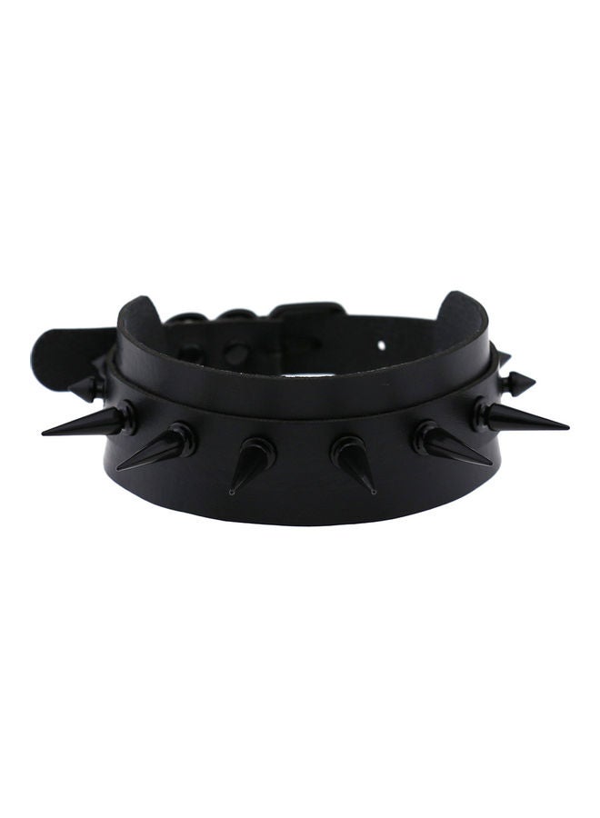 NIBEMINENT Ring Rivet Faux Leather Collar Necklace - Image 2