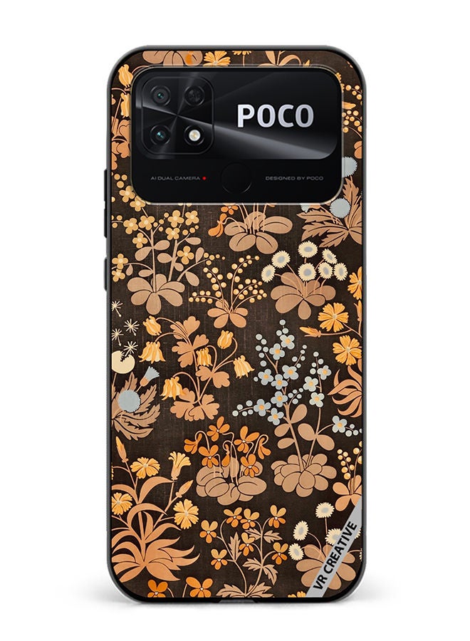VR CREATIVE Protective Case Cover For Xiaomi Poco C40 Brownie Flower Design Multicolour - Image 1