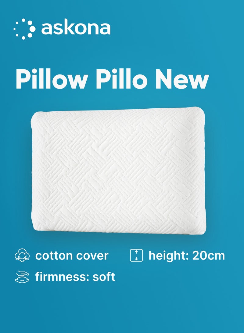 Askona Askona pillow Pillo with Ultra-soft removable cover Perfect for people with sensitive skin and allergies - Image 1