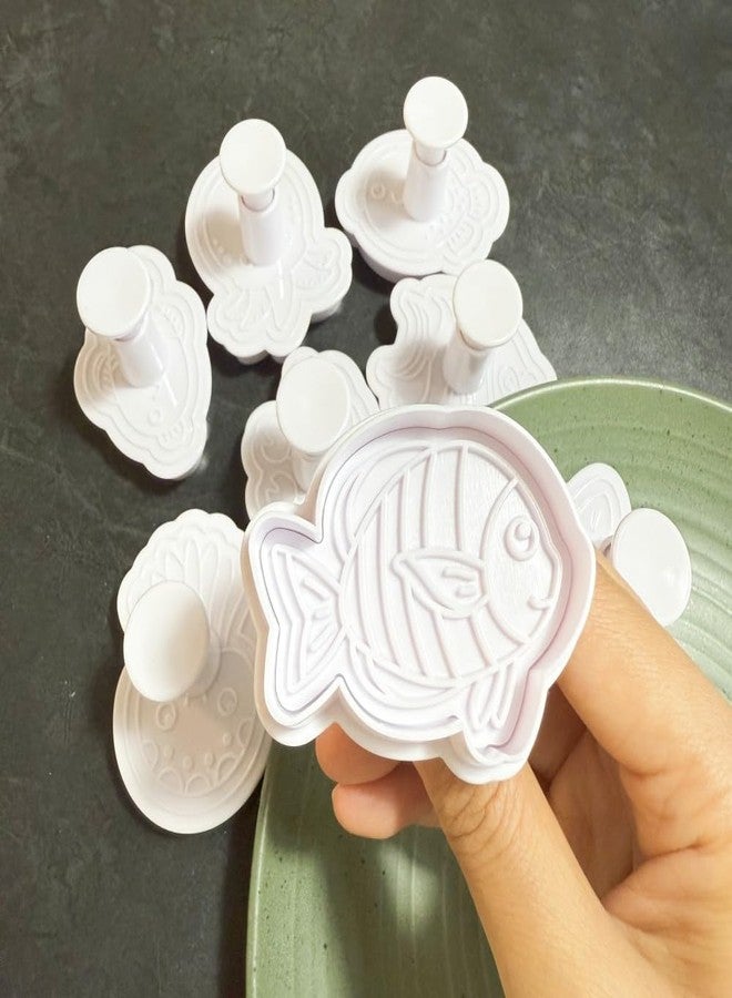 MayeBridge Ocean Animal Cookie Cutter Set,Fish Cookie Stamps,Marine Animals Cookies Press,Lobster Biscuit Moulds,Jellyfish Cookie Mould Set Christmas Gift,With 50pcs Biscuit Packaging Bags(Marine Animal) - Image 4
