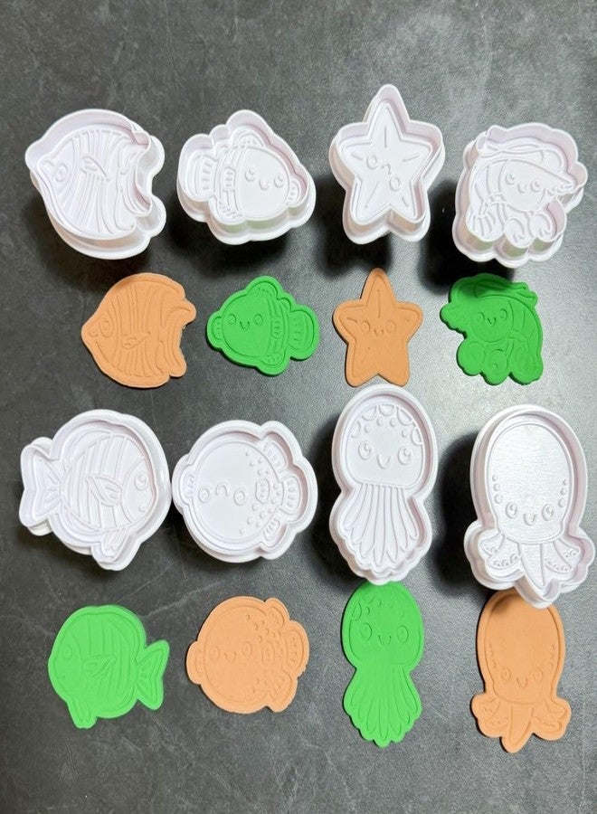 MayeBridge Ocean Animal Cookie Cutter Set,Fish Cookie Stamps,Marine Animals Cookies Press,Lobster Biscuit Moulds,Jellyfish Cookie Mould Set Christmas Gift,With 50pcs Biscuit Packaging Bags(Marine Animal) - Image 3