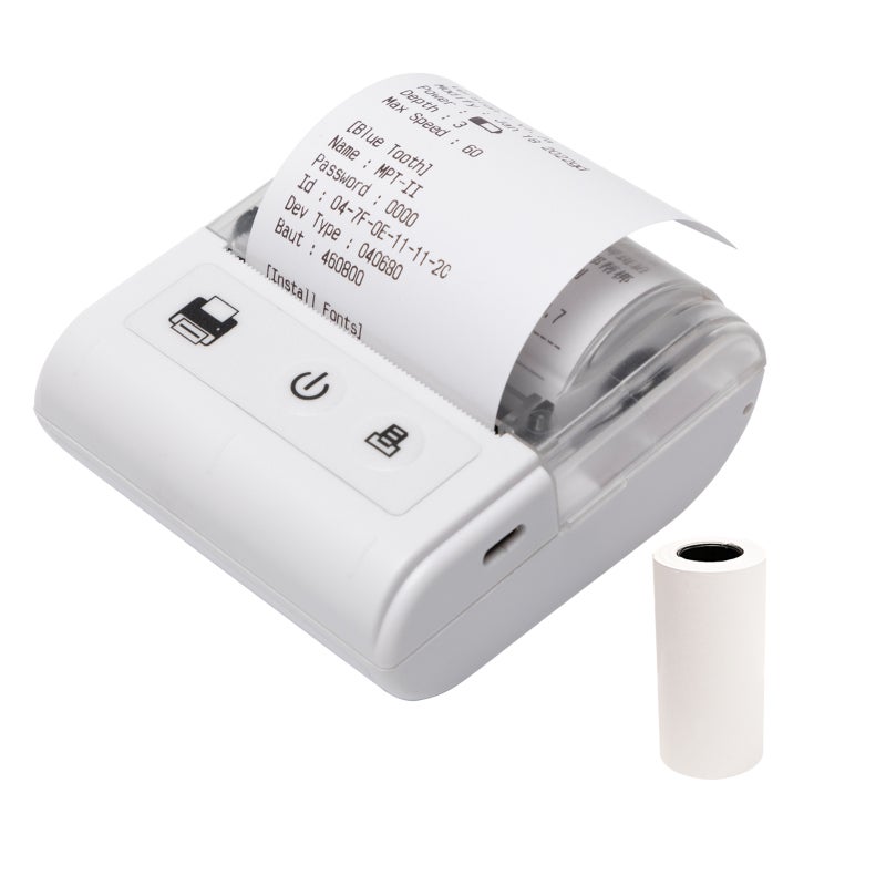 58mm Portable Thermal Receipt Printer Wireless BT USB Connection - 2600mAh Battery Direct Thermal Printing for Bill Post Receipt - Image 1