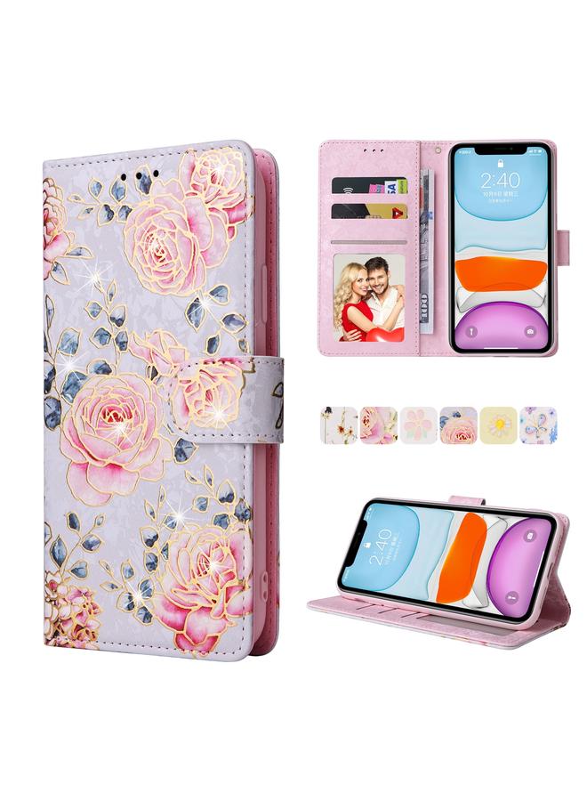 S-TOP Case For iPhone 11 Bronzing Painting RFID Leather Case - Image 1