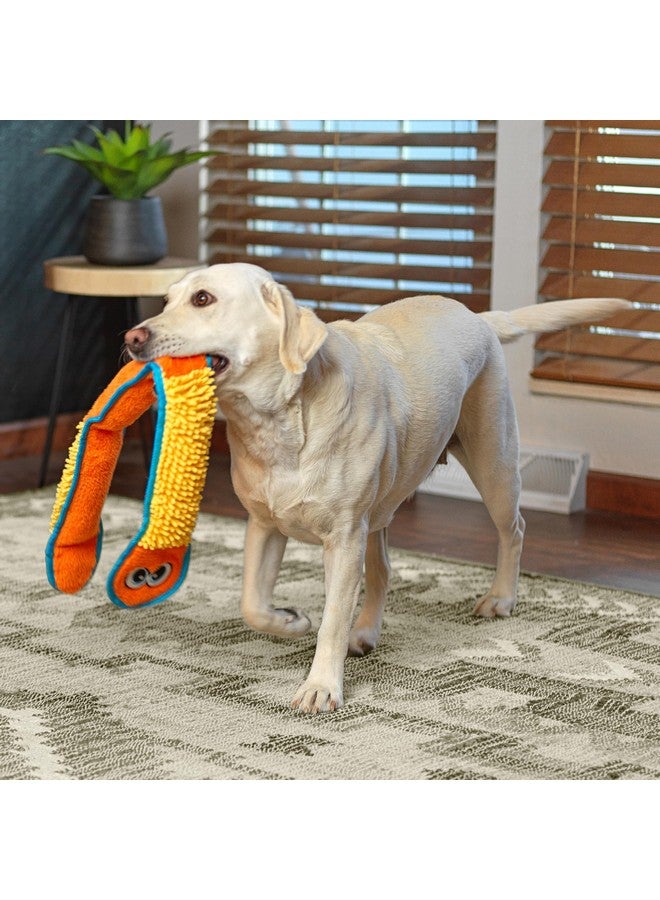 outward hound Durablez Tough Plush Squeaky Dog Toy Nubby Snake Orange Xl - Image 5