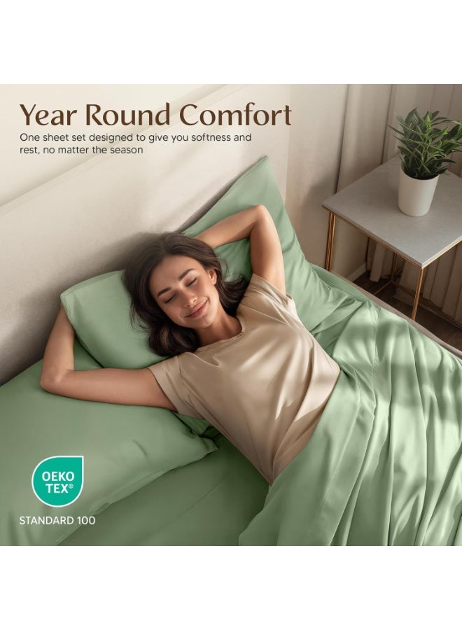 Utopia Bedding Queen Sheet Set â€“ 4 Piece Bed Sheets for Queen Size Bed, Soft and Breathable Microfiber, Includes 1 Fitted Sheet, 1 Flat Sheet and 2 Pillowcases (Sage) - Image 2