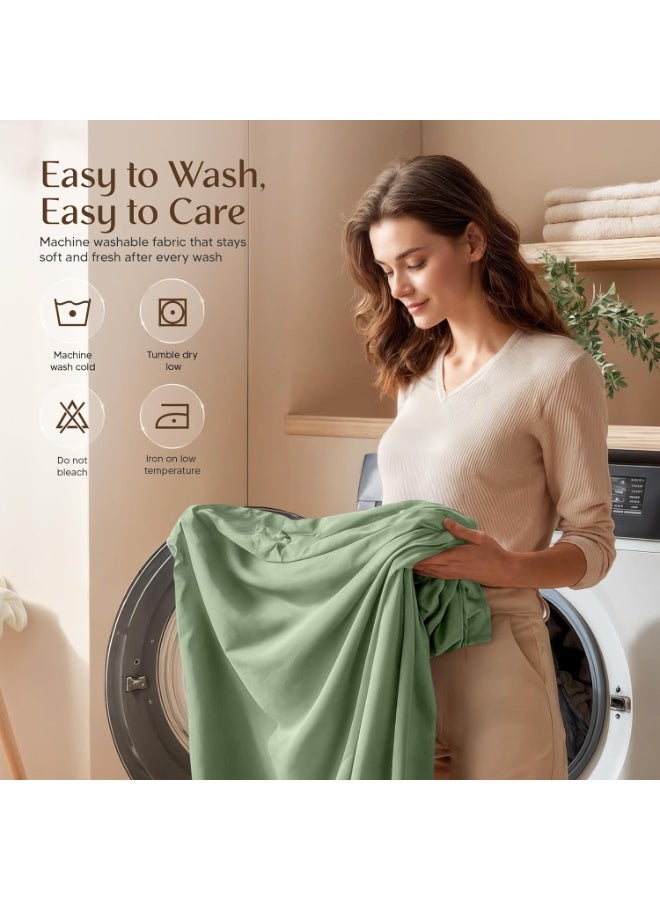 Utopia Bedding Queen Sheet Set â€“ 4 Piece Bed Sheets for Queen Size Bed, Soft and Breathable Microfiber, Includes 1 Fitted Sheet, 1 Flat Sheet and 2 Pillowcases (Sage) - Image 3