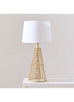 Home Box مصباح طاولة معدني أرون بسلك معدني وظل قماشي ٣٦ × ٦٣ × ٣٦ سم  - Image 1