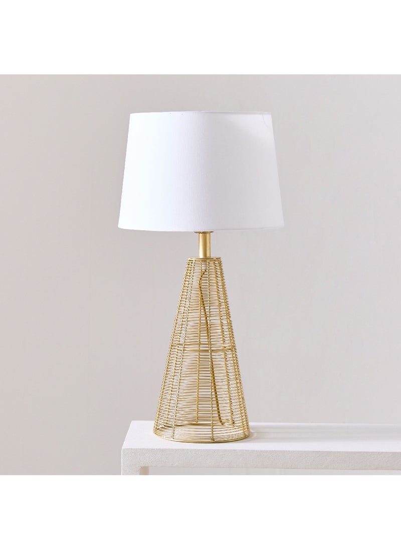 Home Box - مصباح طاولة معدني أرون بسلك معدني وظل قماشي ٣٦ × ٦٣ × ٣٦ سم - Image 1