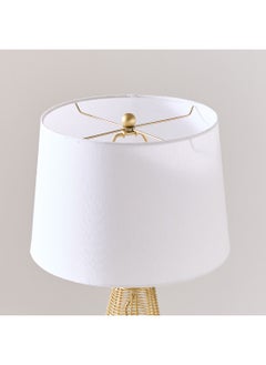 Home Box مصباح طاولة معدني أرون بسلك معدني وظل قماشي ٣٦ × ٦٣ × ٣٦ سم  - Image 3