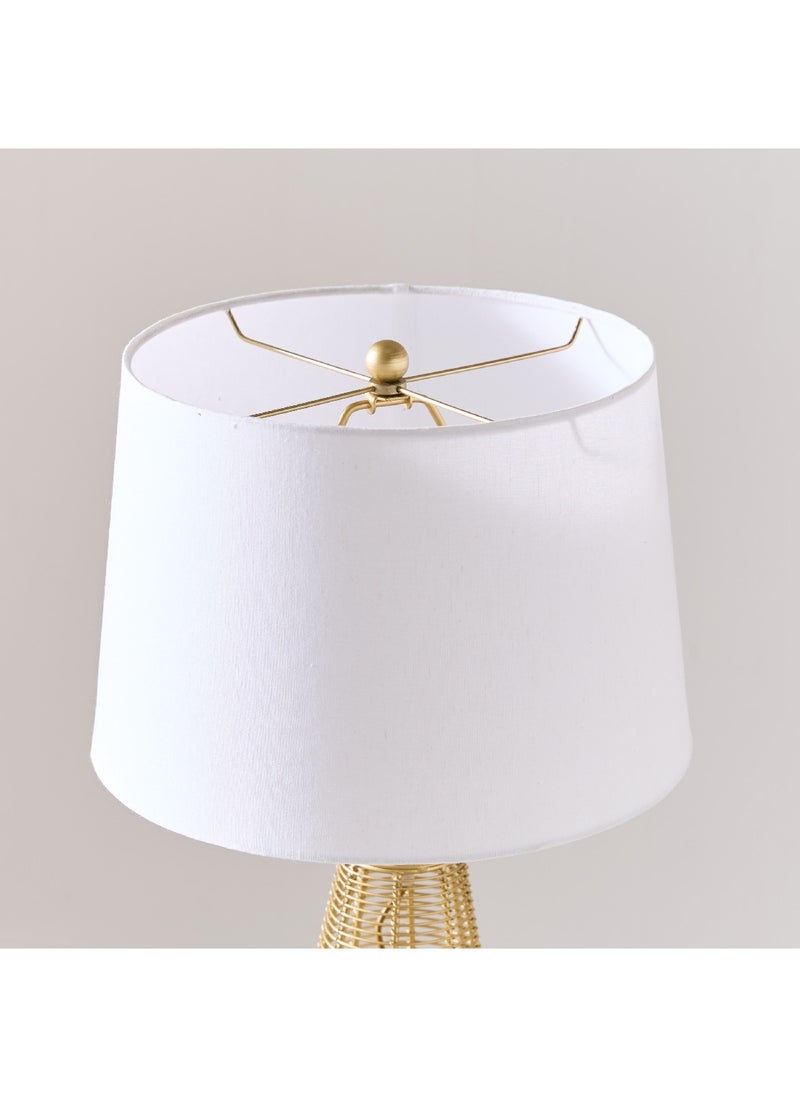 Home Box - مصباح طاولة معدني أرون بسلك معدني وظل قماشي ٣٦ × ٦٣ × ٣٦ سم - Image 1