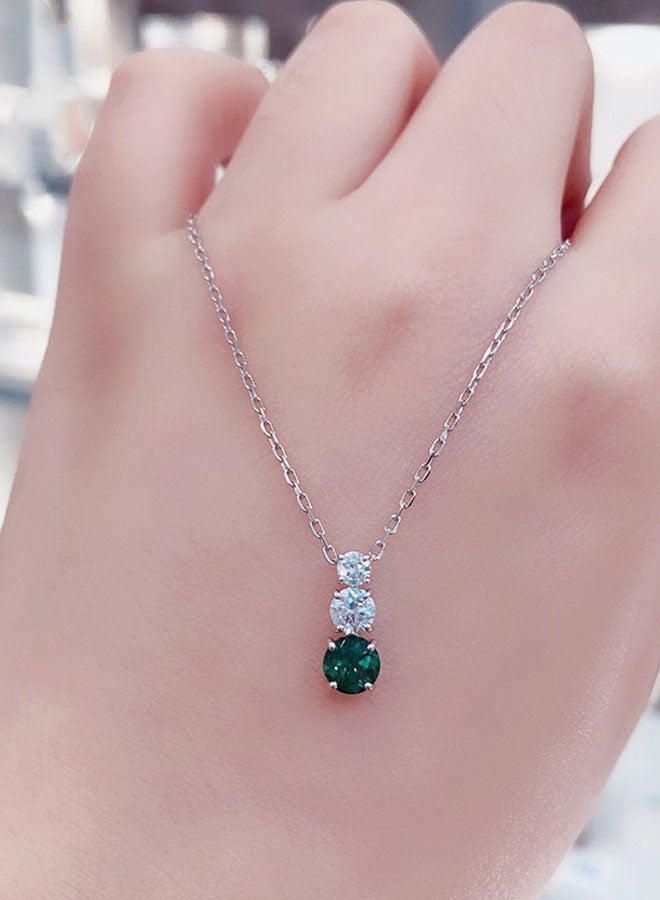 Fashion green diamond pendant necklace - Image 5