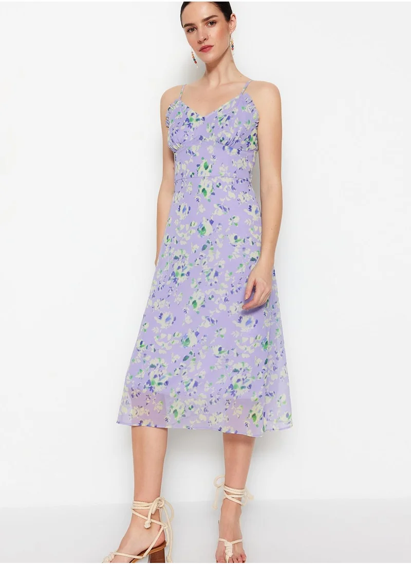 trendyol Strappy Floral Print Dress