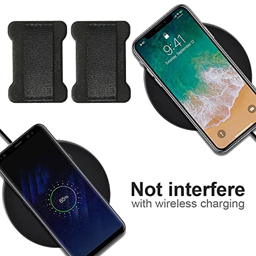 WUOJI WOJI Cell Phone Finger Grip Strap Holder for Hand, Phone Strap, Phone Holder for Hand - Small, New Slim Finger Loop Selfie Grip Compatible with Most Smartphones (Black) - 2Pack - Image 5
