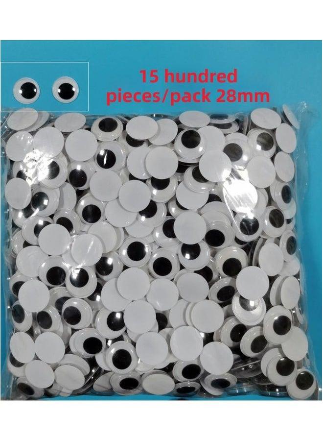 Children Diy Eyes (black And White With Glue  Without Glue) Movable Eye Plastic Handmade Sticker-Color:28mm Glue/500 - Image 1