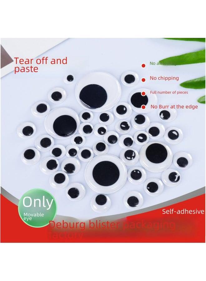 Children Diy Eyes (black And White With Glue  Without Glue) Movable Eye Plastic Handmade Sticker-Color:28mm Glue/500 - Image 4