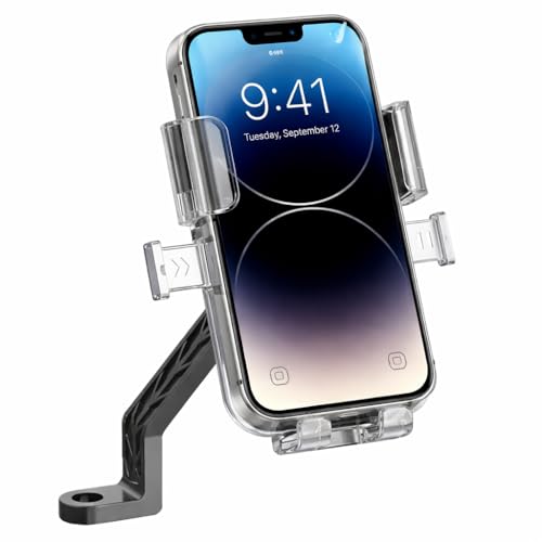 AMBLIC Mobile Phone Holder Stand for Bikes, 360° Rotation with One-Click Locking Mobile Holder and Cradle Clamp Handle Bar Mount for Scooty, Ideal for Maps, GPS, Navigation (XY-089 (SCOOTY Stand)) - Image 1