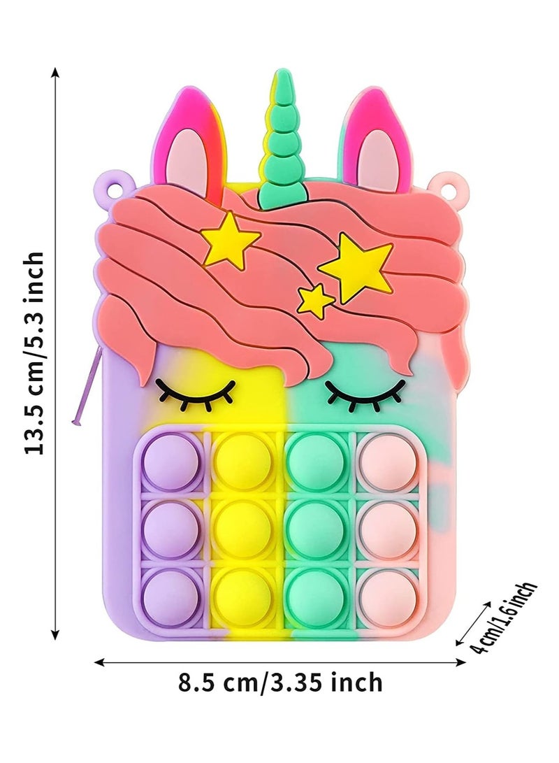 LEDIN Pop Shoulder Bag for Girls and Women, Big Pop Purse Bags, Lovely Sensory Silicone Cartoon Bag Toy for Students Kids - Image 3