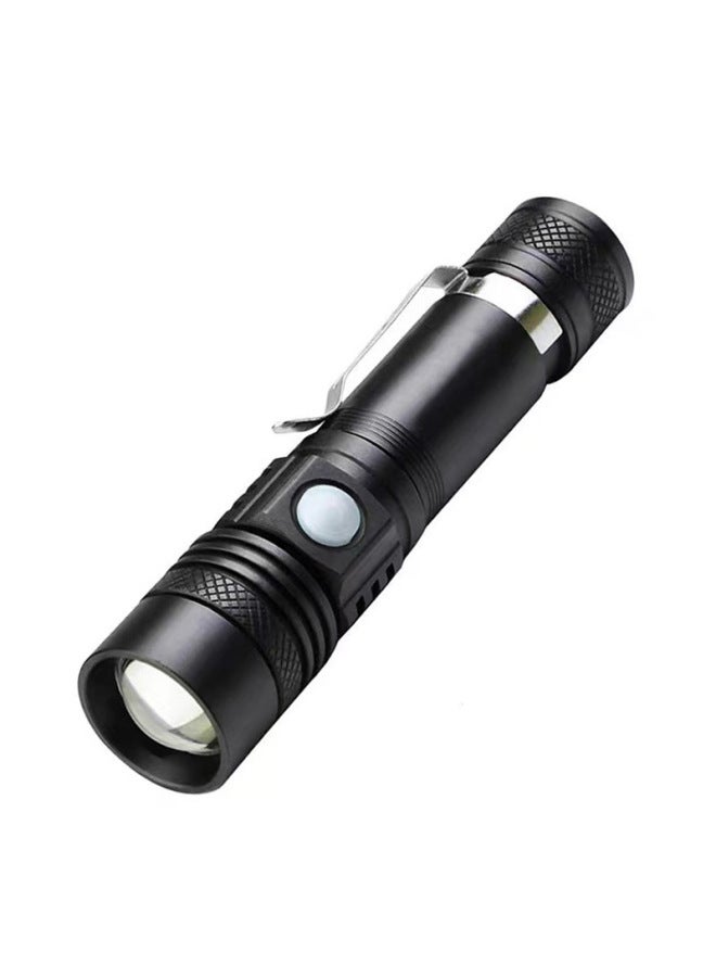 Cross Border 518 Flashlight Outdoor Led Multi-function T6 Mini Zoom USB Rechargeable Multi-function Strong Light Flashlight-Color:Single Flashlight (without Battery Data Line)  - Image 5