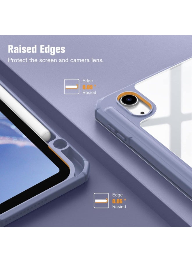 Case for  with Pen Holder, Shockproof Smart Case Cover with Transparent Back Shell Protective Case For iPad Air 11 Inch M2 2024/5th/4th Generation (2022/2020) 10.9 Inch (Lavender) - Image 4
