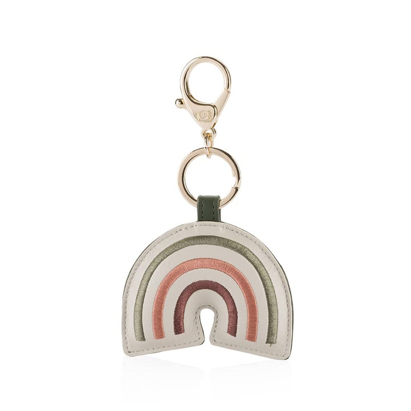 Itzy Ritzy Itzy Ritzy Puffy Diaper Bag Charm Purse Charm and Keychain Vegan Leather Accessory Features A Durable Hinged Clasp and Modern Puffy Design Neutral Rainbow 