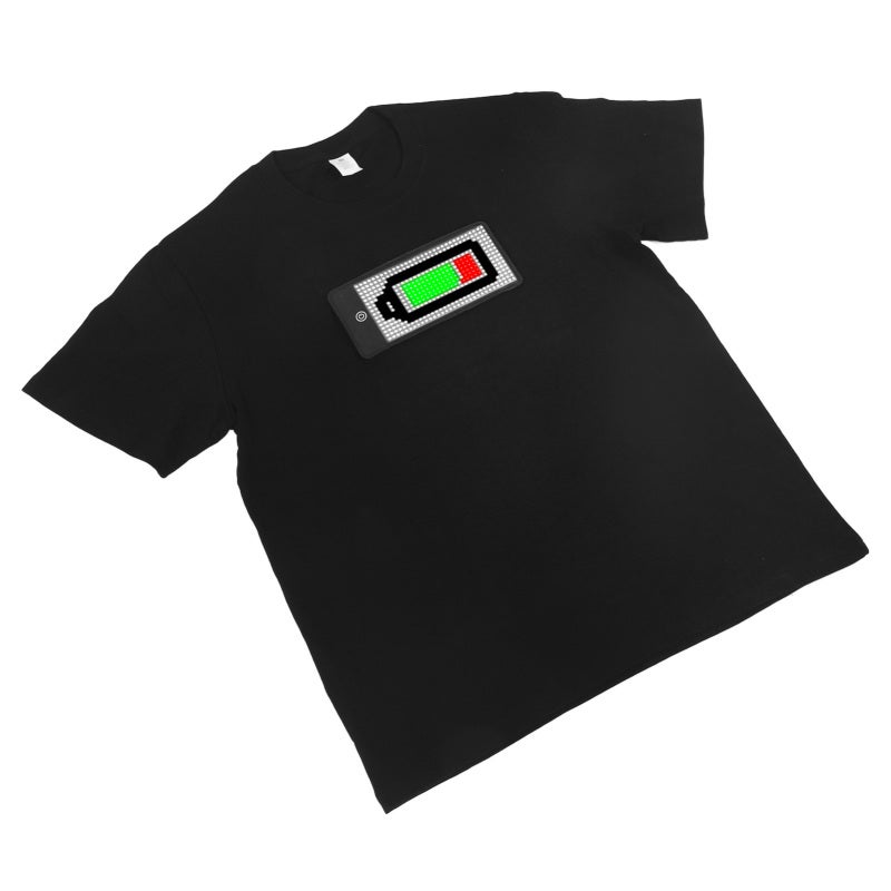 LED Glowing T Shirt: 512-Point LED Array, App Programmable, Customizable Patterns - Detachable Screen, 1500mAh Battery for Holiday Parties, Concerts, Performances & Role Playing - Image 2