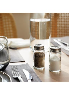 Zaboon Salt And Pepper Shakers, Clear Glass/Stainless Steel, 8 Cm  - Image 3