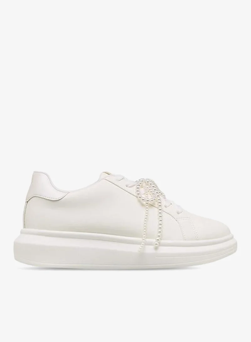 Flora Bella By Shoexpress Women Pearl Embellished Sneakers