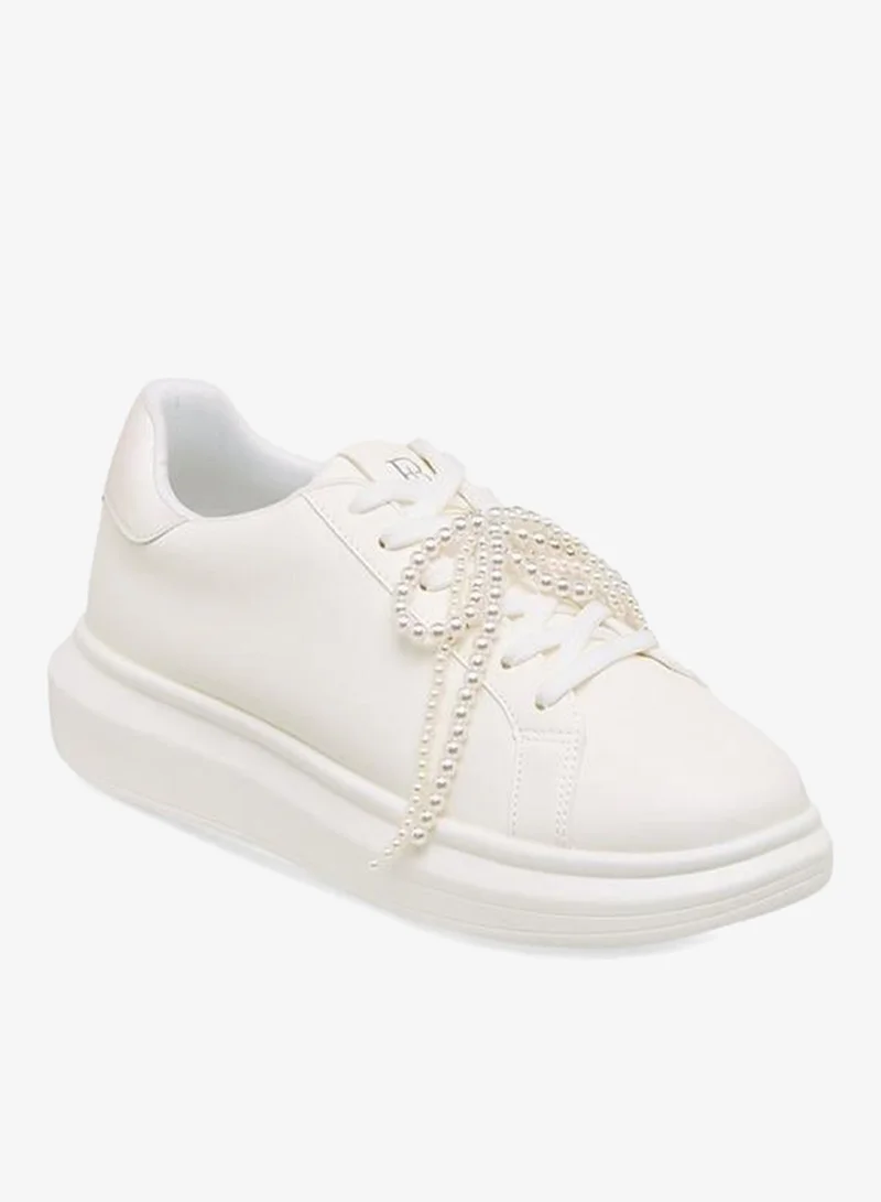 Flora Bella By Shoexpress Women Pearl Embellished Sneakers