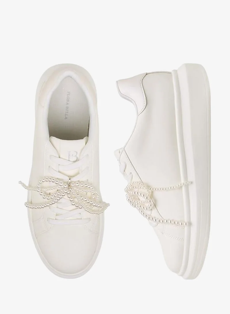 Flora Bella By Shoexpress Women Pearl Embellished Sneakers