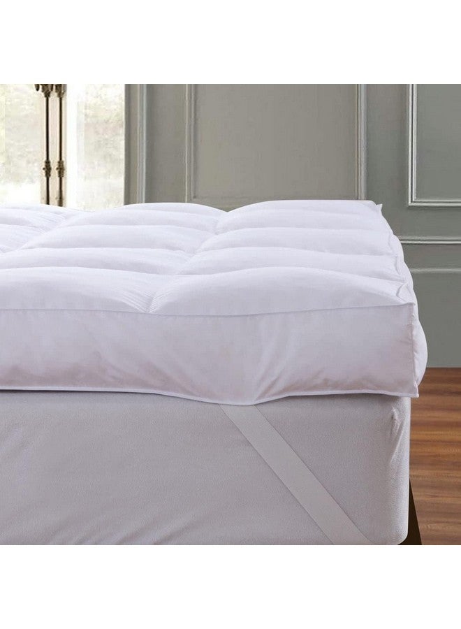 QUEEN ROSE QUEEN ROSE Twin Mattress Topper, Extra Thick 3D Snow Alternative Down Pillow-Top Cooling Mattress Pad Bed Cover Mattress Topper, Hotel Quality, Plush and Support White  - Image 1