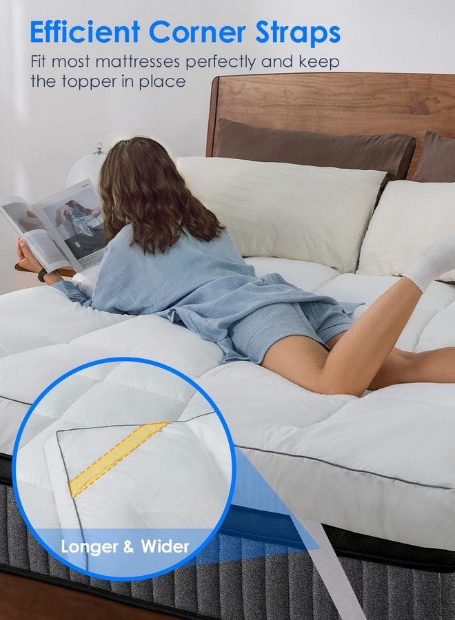 QUEEN ROSE QUEEN ROSE Twin Mattress Topper, Extra Thick 3D Snow Alternative Down Pillow-Top Cooling Mattress Pad Bed Cover Mattress Topper, Hotel Quality, Plush and Support White  - Image 5
