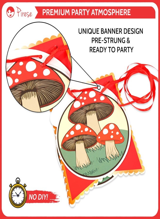 Pirese Mushroom Birthday Decorations, Mushroom Birthday Banner, Mushroom Party Decorations | Mushroom Decorations | Mushroom Party Supplies | Mushroom Banner | Red Mushroom Garland Decor Kit - Image 5