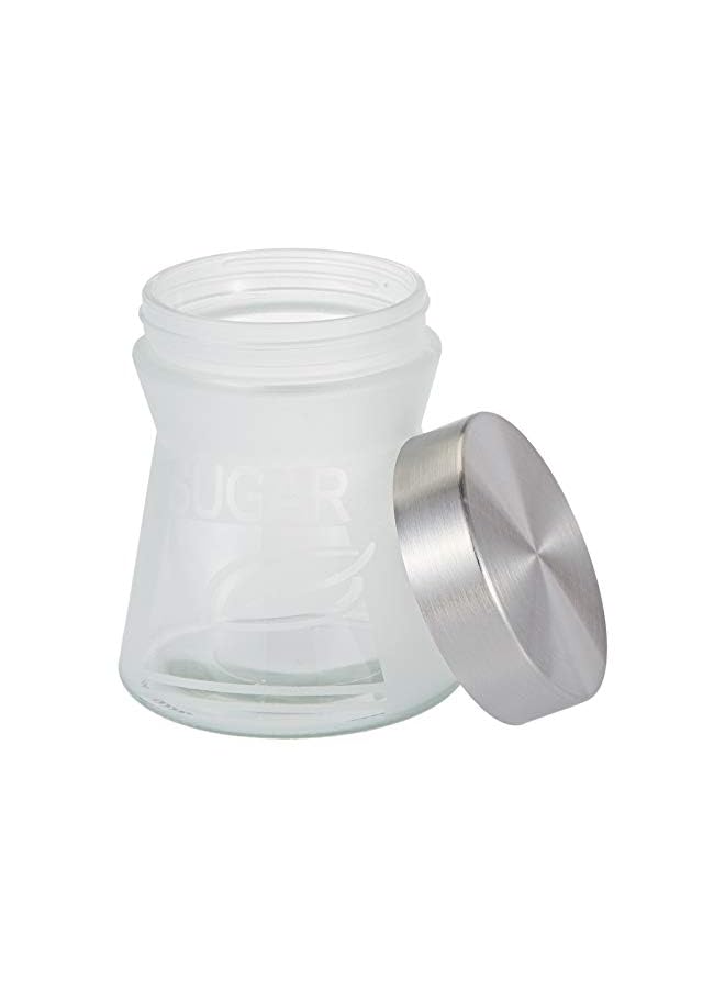 Harmony Top Frosted Glass Jar With Metal Cover 680Ml - Image 4