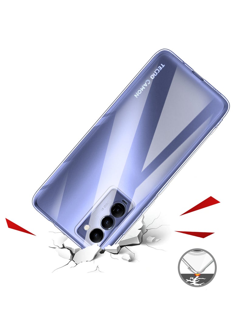 Wtech TPU Soft Corner Case Cover For Tecno Camon 18P 4G Clear - Image 4