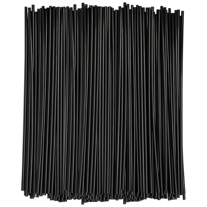 7 INCH 1000 COUNT BLACK COFFEE DRINK STIRRERS COCKTAIL STRAWS DISPOSABLE PLASTIC SIP STIR STICKS FOR HOT COLD BEVERAGES