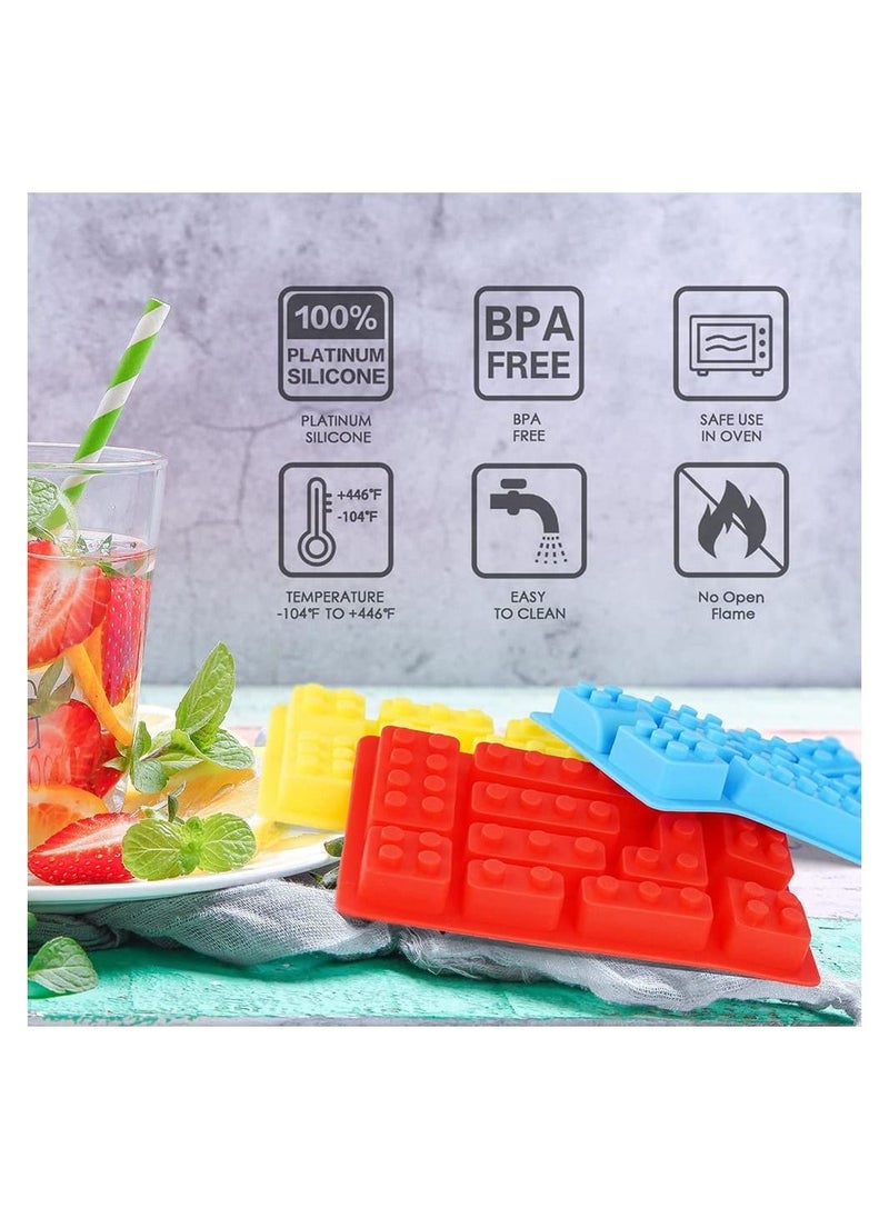 Excefore - 3 Pcs Building block mould Ice Cube Tray Block Chocolate and Candy Molds Silicone, Non-Stick Robots Cars Brick Fondant Cake Pop Molds - Image 1