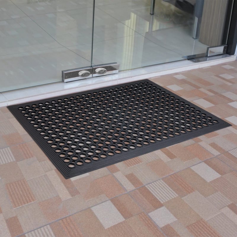Wizgree Rubber Floor Door Mats Outside Entrance Commercial Restaurant Kitchen Anti Fatigue Rubber Drainage Mat New Non Slip Bar Floor Mat Outdoor Mats for Garage Use Black 36inch x 60inch from SallyMall - Image 3