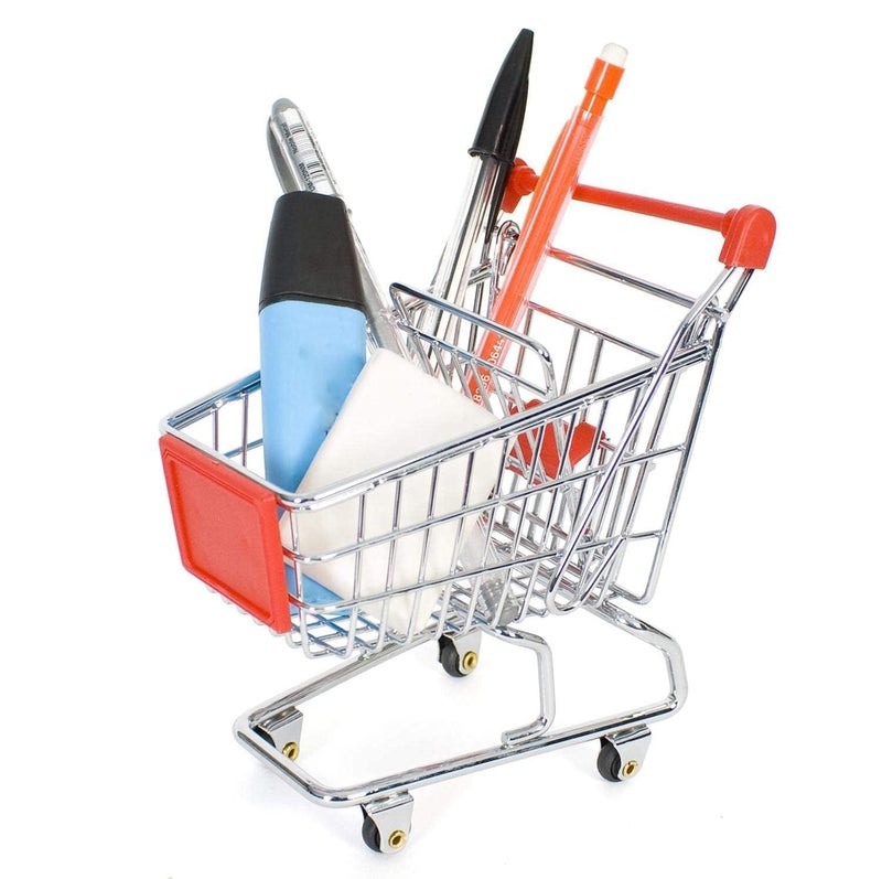 DEZIINE Mini Shopping Cart Supermarket Handcart Shopping Utility Cart Mode Storage Toy - Image 2