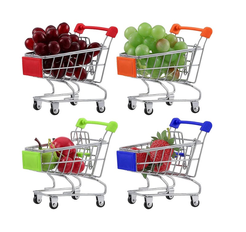 DEZIINE Mini Shopping Cart Supermarket Handcart Shopping Utility Cart Mode Storage Toy - Image 3
