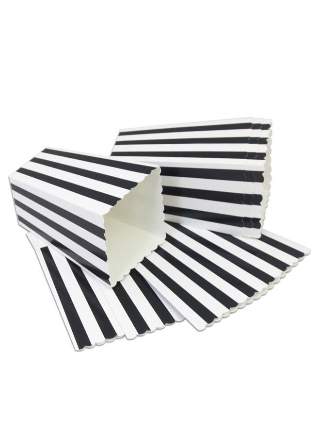IPALMAY Black and White Striped Mini Paper Popcorn Boxes - Treat Boxes - Birthday Favor Box - Snack Boxes, Family Movie Night Boxes, Set of 36 - Image 2