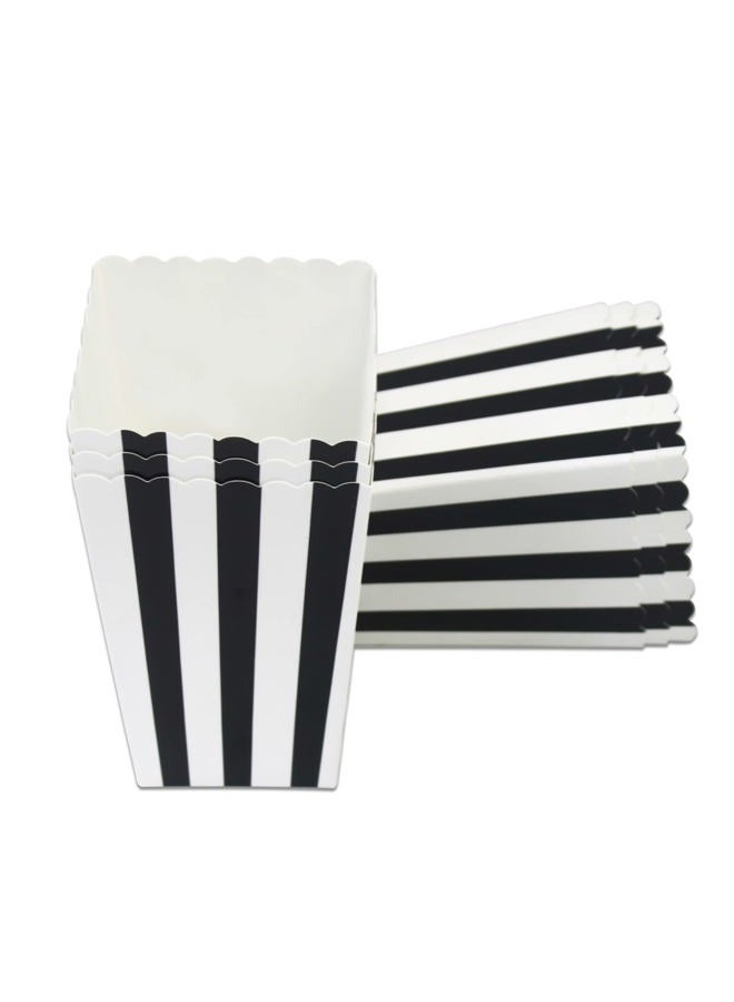 IPALMAY Black and White Striped Mini Paper Popcorn Boxes - Treat Boxes - Birthday Favor Box - Snack Boxes, Family Movie Night Boxes, Set of 36 - Image 3