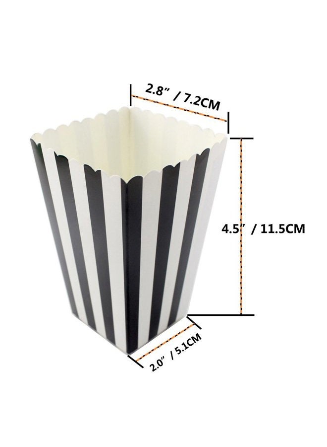 IPALMAY Black and White Striped Mini Paper Popcorn Boxes - Treat Boxes - Birthday Favor Box - Snack Boxes, Family Movie Night Boxes, Set of 36 - Image 4