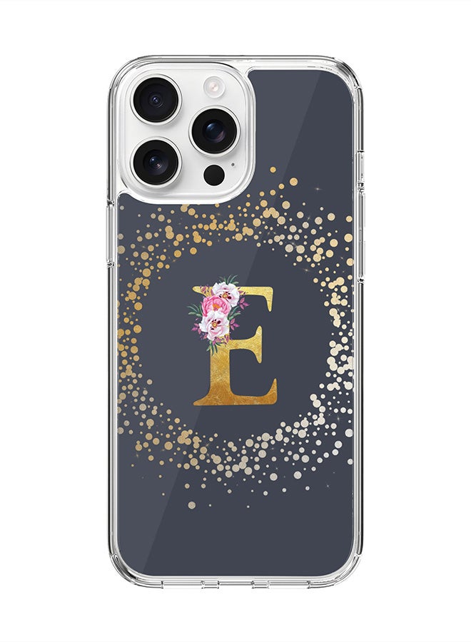 Stylizedd For iPhone 16 Pro Max Case [Compatible with MagSafe] Slim Magnetic cover Clear Phone Case - Custom Monogram Floral - E (Grey ) - Image 1