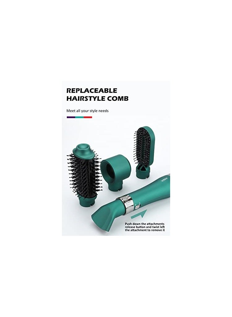 Vgr V-493 Professional 4In1 Hot Air Styler With Ceramic Coating & Overheating Protection Technology (High Power Of 1000 Watts, Green) - Image 2