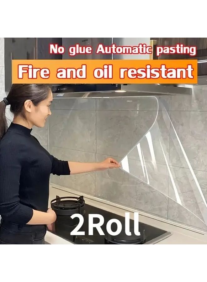 Heat Resistant Self Adhesive Transparent Waterproof Oil Film 17 72x118 11 Inch Kitchen Backsplash Stickers - Image 1