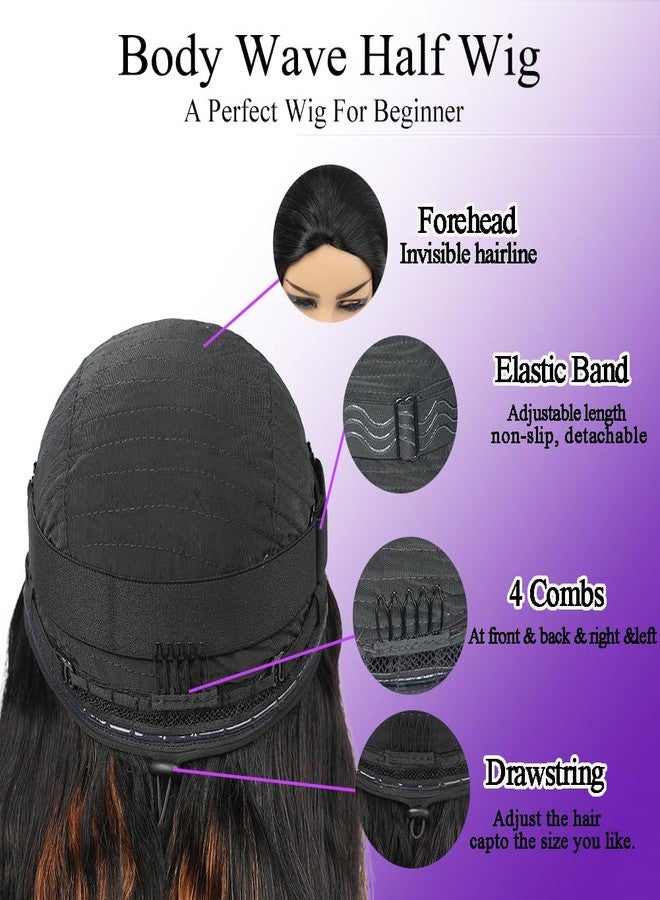 Miss Lee Body Wave Half Wig Human Hair 200% Density 3 In 1 Half Wig Glueless Wigs Human Hair Wear and Go Drawstring Seamless Flip Headband Wig for Women Beginner Friendly（1B/30 16inch） - Image 3