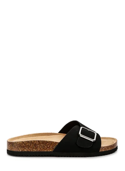 London Rag Adjustable Buckle Closure Flats in Black