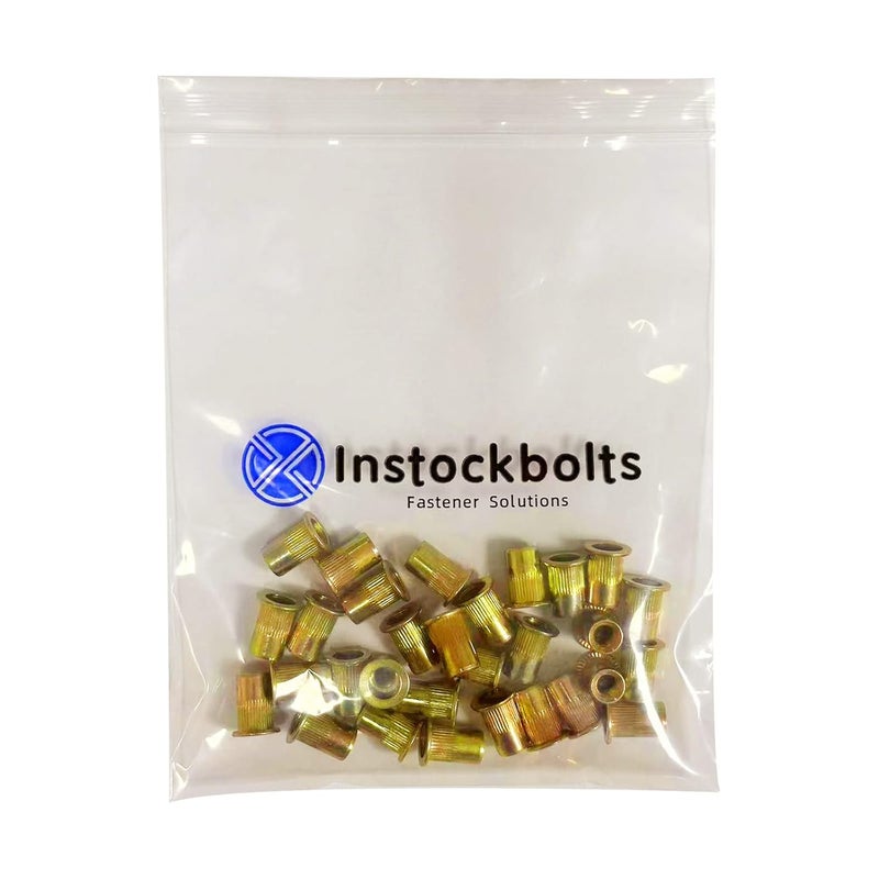 Instockbolts 1/2"-13 Rivet Nuts Zinc Plated Carbon Steel Threaded Insert Nut Nutsert Rivnuts, 10Pcs - Image 4