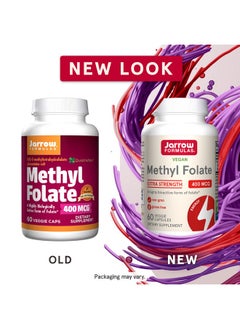 jarrow formulas Methyl Folate 400 Mcg 60 Veggie Caps Dietary Supplement Highly Biologically Active Form Of Folate 4Th Generation Folic Acid Technology 60 Servings (Packaging May Vary)  - Image 3