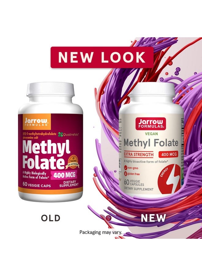 jarrow formulas Methyl Folate 400 Mcg 60 Veggie Caps Dietary Supplement Highly Biologically Active Form Of Folate 4Th Generation Folic Acid Technology 60 Servings (Packaging May Vary)  - Image 3